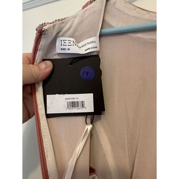 Ieena Mac Duggal Gown Dress Size 10 Pink Embellished Rhinestone Trumpet 49093 - Picture 5 of 10